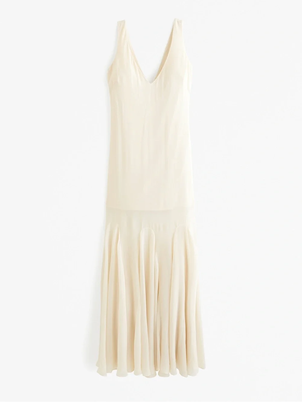 Abercrombie & Fitch Cream V-Neck Sleeveless Dress - Size small petite